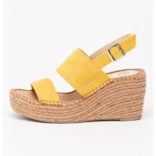 Sandale -espadrile wedge de piele intoarsa ecologica Susan