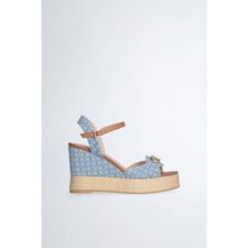 Sandale-espadrile wedge din denim