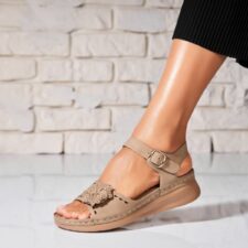 Sandale fara Toc din Piele Ecologica dama Kaki Makela