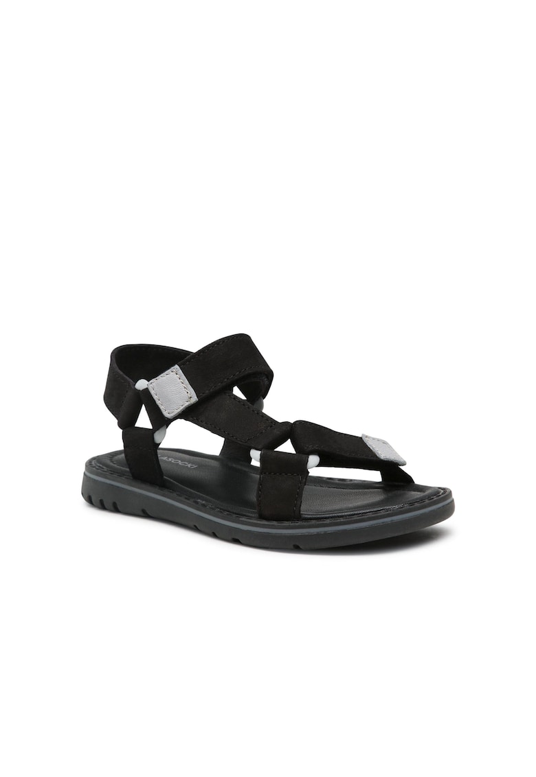 Sandale fata - Piele nabuc - Negru 1 Sandale fata - Piele nabuc - Negru