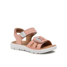 Sandale fata -  Piele nabuc - Portocaliu