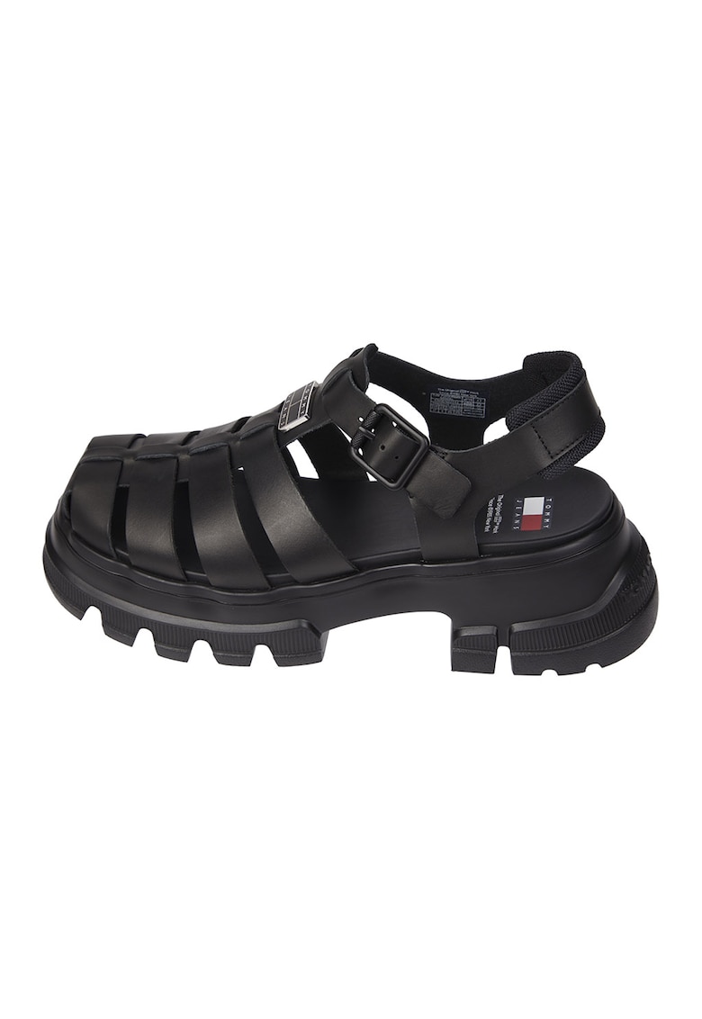 Sandale fisherman de piele cu aspect masiv 1 Sandale fisherman de piele cu aspect masiv