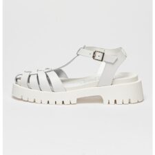 Sandale fisherman de piele cu toc masiv