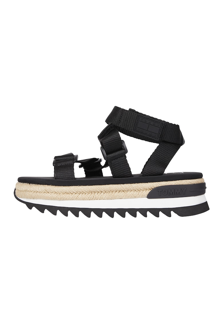 Sandale flatform cu aplicatii de iuta 1 Sandale flatform cu aplicatii de iuta