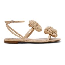 Sandale flatform cu aplicatii florale