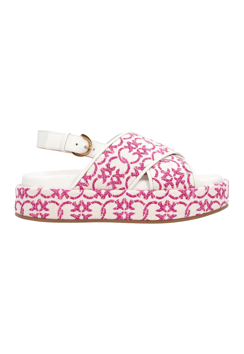 Sandale flatform cu design jacquard 1 Sandale flatform cu design jacquard