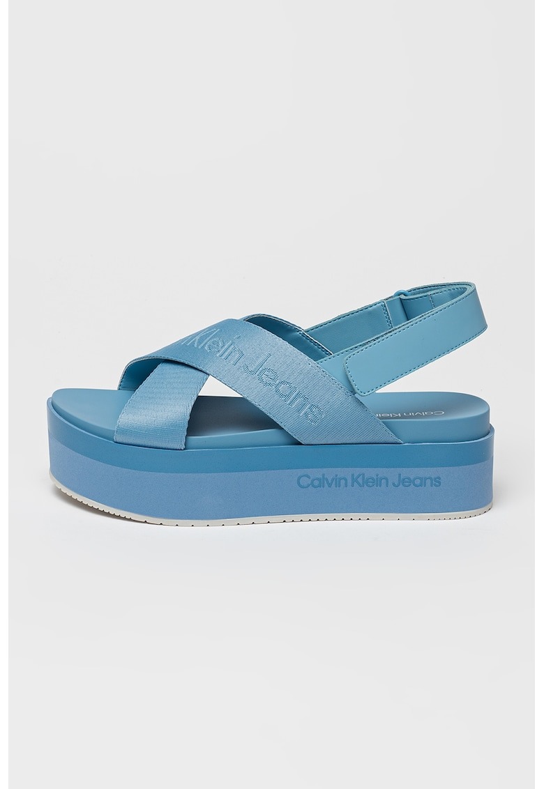 Sandale flatform cu logo 1 Sandale flatform cu logo