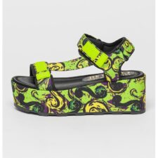 Sandale flatform cu model abstract