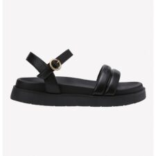 Sandale flatform de piele cu aspect matlasat