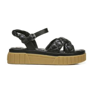 Sandale flatform de piele cu aspect matlasat Gavril