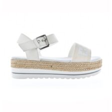 Sandale flatform de piele ecologica si material textil