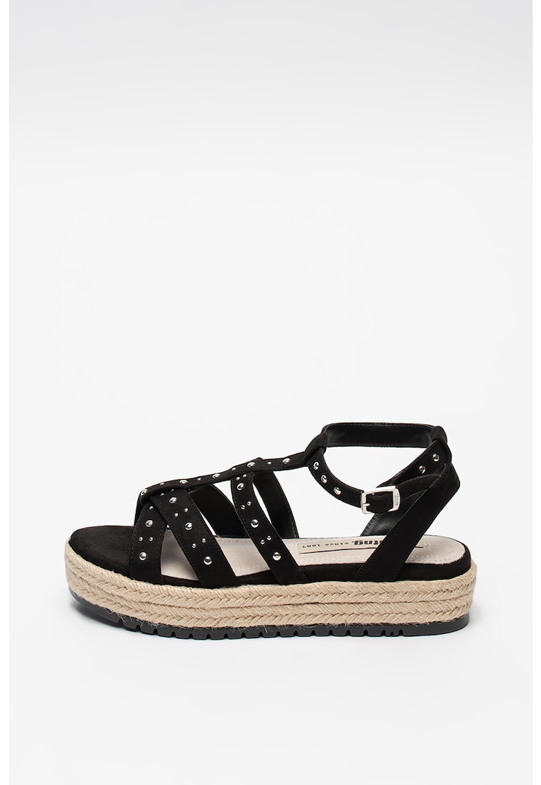 Sandale flatform de piele intoarsa sintetica cu nituri 1 Sandale flatform de piele intoarsa sintetica cu nituri