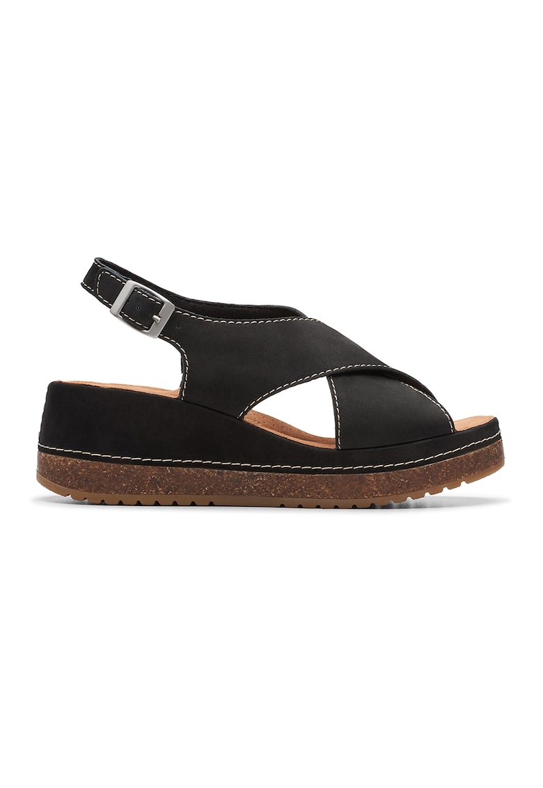 Sandale flatform de piele nabuc Kassandra Step 1 Sandale flatform de piele nabuc Kassandra Step