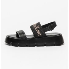 Sandale flatform de piele si material textil Noemi