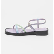 Sandale flatform din piele cu toc patrat