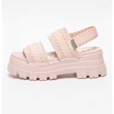 Sandale flatform din piele ecologica cu model logo Aspha Str