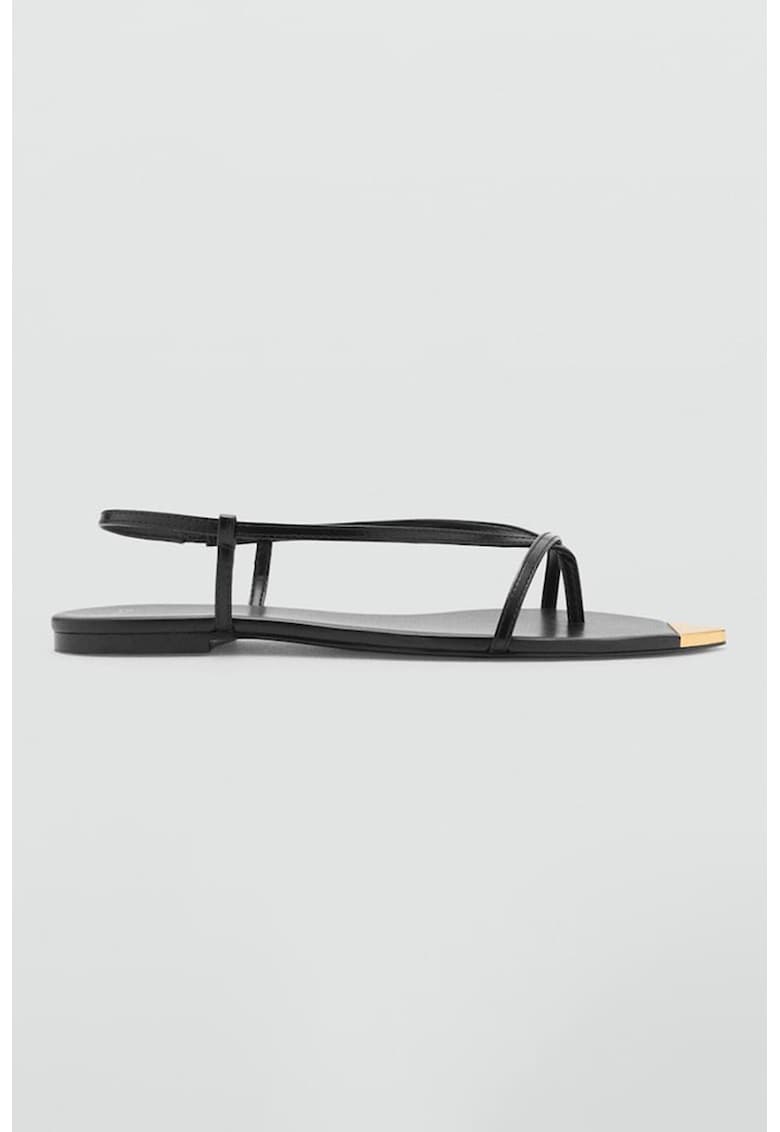 Sandale flatform din piele intoarsa cu detaliu auriu 1 Sandale flatform din piele intoarsa cu detaliu auriu