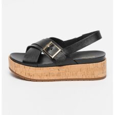 Sandale flatform din piele si piele ecologica Easton