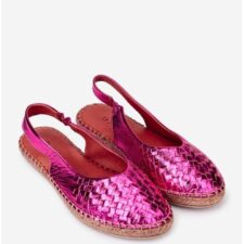 Sandale fuchsia din piele
