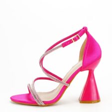 Sandale fucsia elegante cu toc conic BD116 130 15017