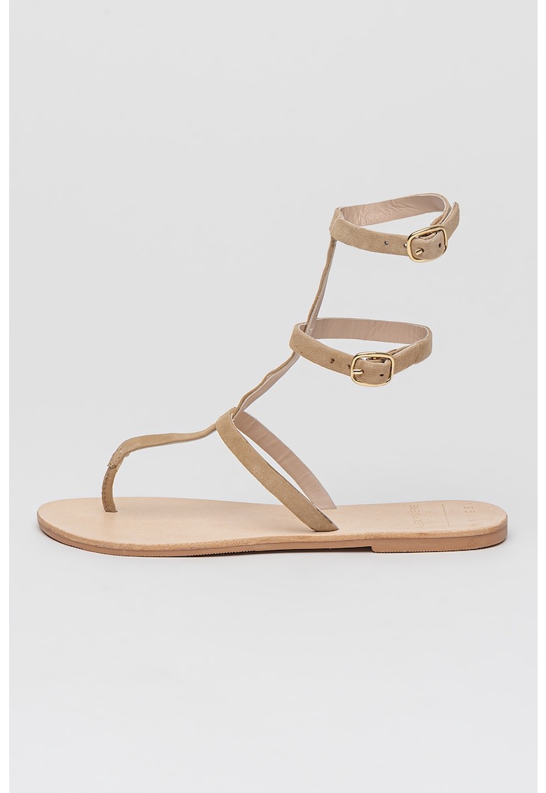 Sandale gladiator de piele intoarsa Triomphe 1 Sandale gladiator de piele intoarsa Triomphe