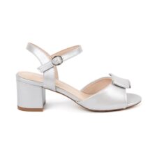 Sandale metalizate cu toc masiv