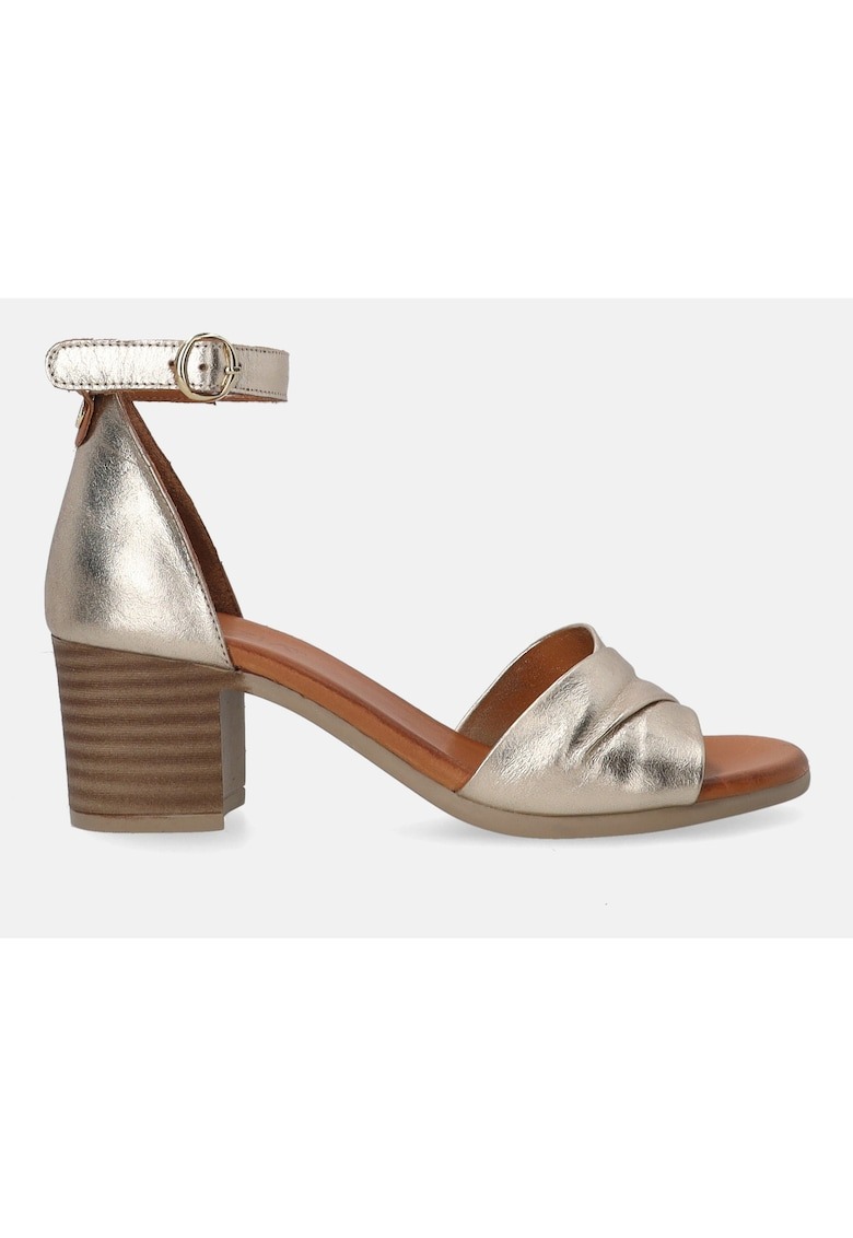 Sandale metalizate din piele cu catarama 1 Sandale metalizate din piele cu catarama