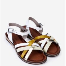 Sandale multicolore din piele naturala