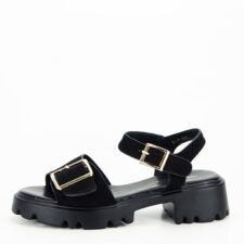 Sandale negre cu talpa groasa 8068 128 14849