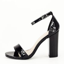 Sandale negre cu toc gros BL720 130 10663