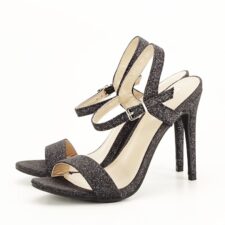 Sandale negre cu toc inalt Mia 131 8458