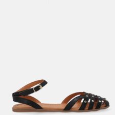 Sandale negre de dama cu nituri decorative -