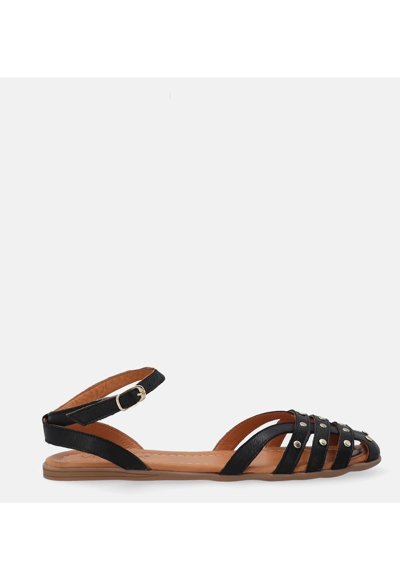 Sandale negre de dama cu nituri decorative - 1 Sandale negre de dama cu nituri decorative -