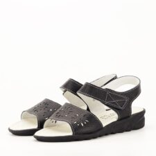 Sandale negre din piele naturala Catis M5 5828