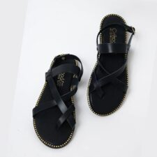 Sandale negre din piele naturala LH-320 M4 13002