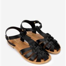 Sandale negre din piele naturala pentru dama