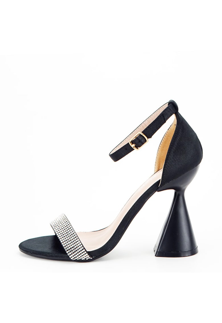 Sandale negre elegante cu toc conic BD117 129 15024 1 Sandale negre elegante cu toc conic BD117 129 15024