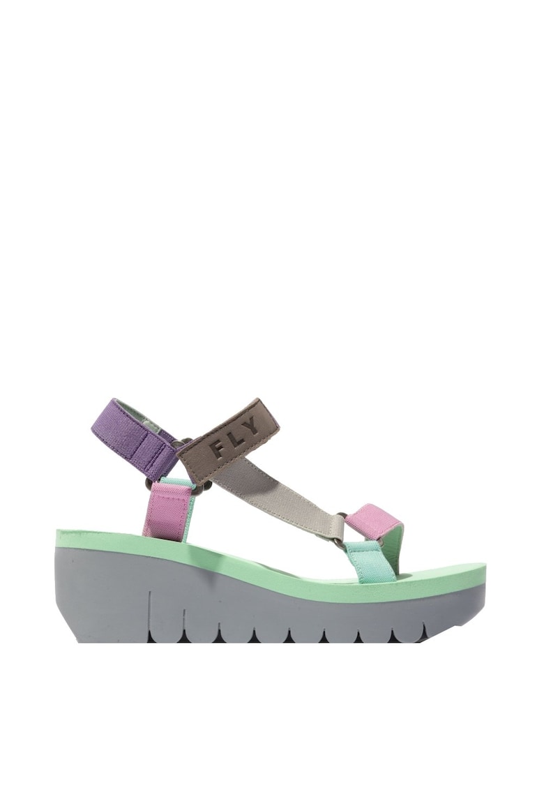 Sandale pentru dama YEFA 726 - textil cu elemente din piele - Velcro - Multicolor 1 Sandale pentru dama YEFA 726 - textil cu elemente din piele - Velcro - Multicolor