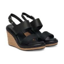 Sandale pentru femei -  material textil - negru