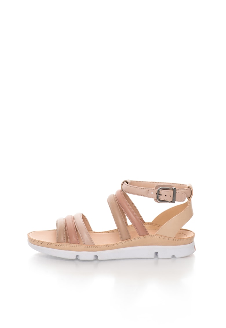 Sandale roz cu bej de piele Nyla 1 Sandale roz cu bej de piele Nyla