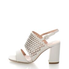 Sandale slingback alb prafuit cu perforatii Sangria
