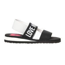 Sandale slingback cu aplicatie logo