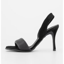 Sandale slingback cu garnituri de piele si piele intoarsa