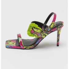 Sandale slingback cu imprimeu grafic