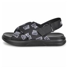 Sandale slingback cu imprimeu logo