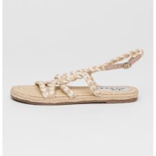 Sandale slingback cu model impletit