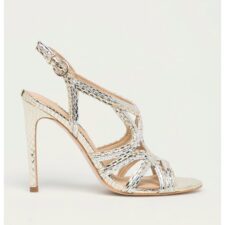 Sandale slingback de piele cu decupaje Fidessa - Auriu/Argintiu 46325