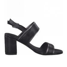 Sandale slingback de piele cu garnituri metalizate