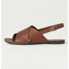 Sandale slingback de piele cu talpa joasa