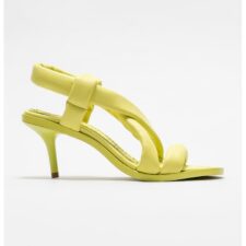 Sandale slingback de piele cu toc